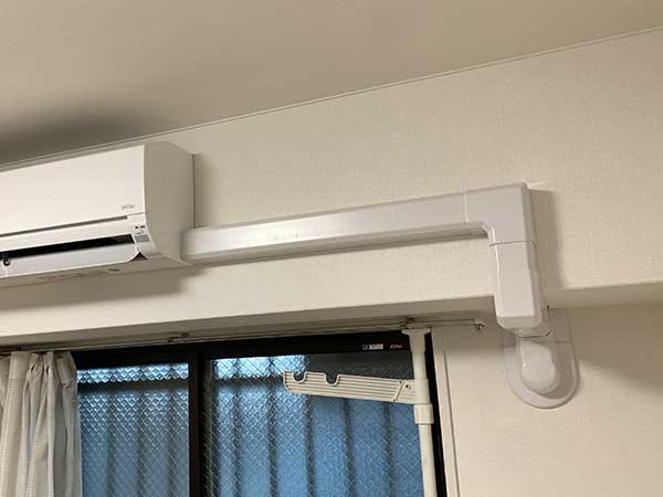 離れた位置でも室内配管カバーでキレイ