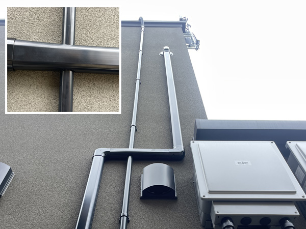 ダクト貫通で綺麗に施工